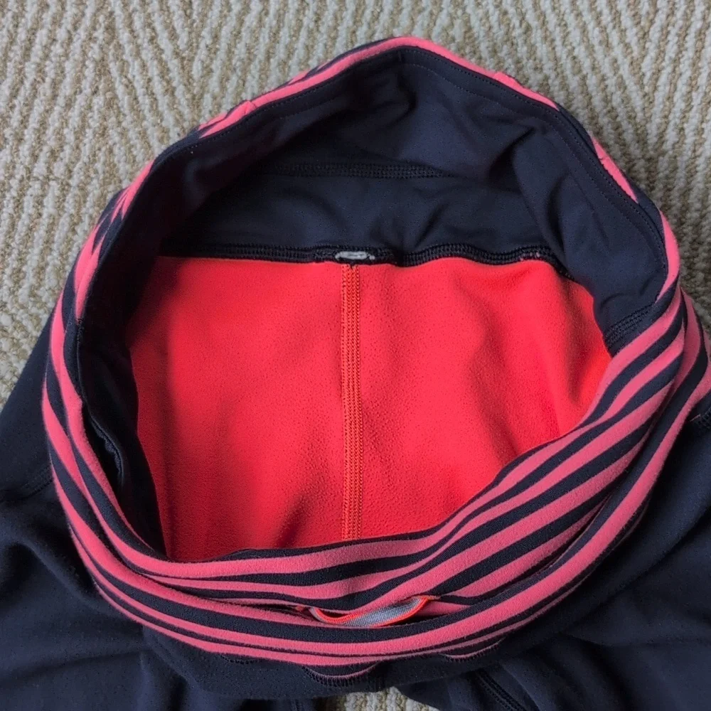 Lululemon Striped Navy Orange Pink Yoga Running Leggings Drawstring Waist 6 - Picture 5 of 11